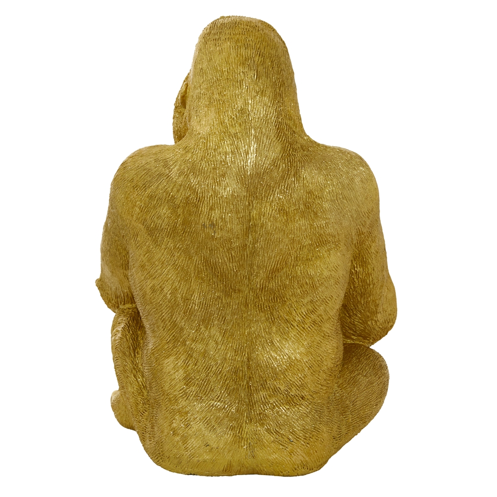 Grayson Lane 15-in X 11-in Traditional Sculpture Gold Polystone Gorilla 4 Grayson Lane 15-in X 11-in Traditional Sculpture Gold Polystone Gorilla - Image 4