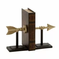 Grayson Lane 7-in X 7-in Black Contemporary Arrow Bookends Glass - Set Of 2