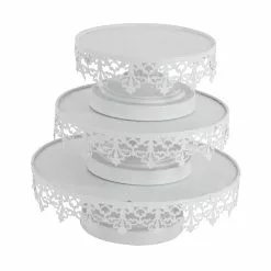 Grayson Lane White Vintage Cake Stand Metal - Set Of 3 -GRAYSON LANE SHOP 330858858 AlternateImage4