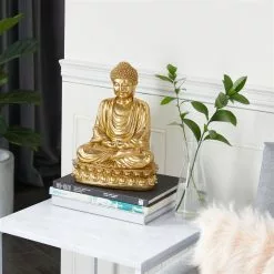Grayson Lane 12-in X 9-in Glam Sculpture Gold Polystone Buddha -GRAYSON LANE SHOP 330858860 AlternateImage1