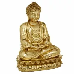 Grayson Lane 12-in X 9-in Glam Sculpture Gold Polystone Buddha