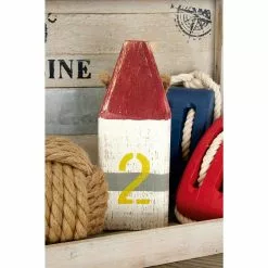 Grayson Lane 4-in X 10-in Multicoloured Coastal Buoy Sculpture Wood - Set Of 4 -GRAYSON LANE SHOP 330858886 AlternateImage1