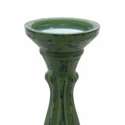 Grayson Lane 3 Candle Green Wood Pillar Traditional Candle Holder - Set Of 3 -GRAYSON LANE SHOP 330858895 AlternateImage3