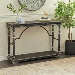 Grayson Lane 33-in X 47-in Wood Farmhouse Console Table - Black -GRAYSON LANE SHOP 330858903 AlternateImage1