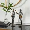 Grayson Lane Silver Vintage Musician Sculpture In Polystone - Set Of 2