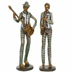 Grayson Lane Silver Vintage Musician Sculpture In Polystone - Set Of 2 -GRAYSON LANE SHOP 330858909 MainImage 001