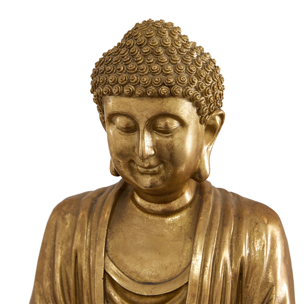 Grayson Lane 16-in X 12-in Glam Sculpture Gold Polystone Buddha 1 Grayson Lane 16-in X 12-in Glam Sculpture Gold Polystone Buddha