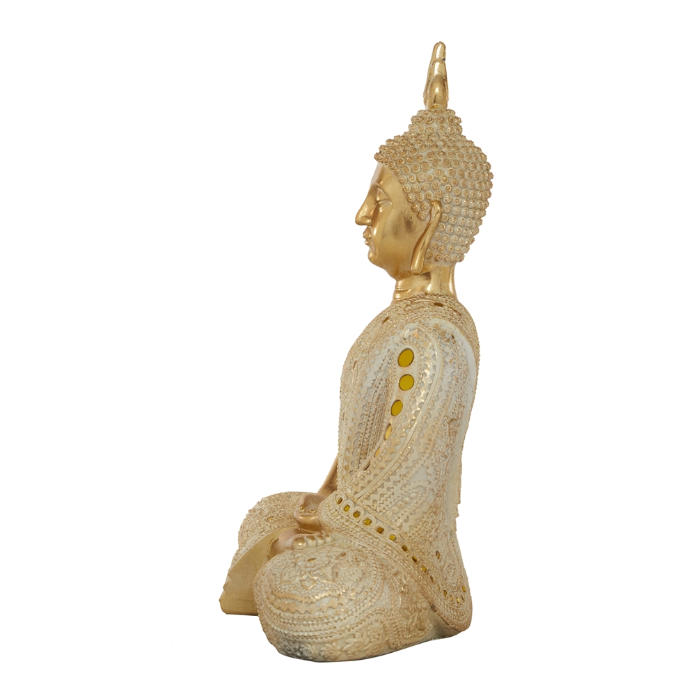 Grayson Lane 20-in X 14-in Glam Sculpture Gold Polystone Buddha 1 Grayson Lane 20-in X 14-in Glam Sculpture Gold Polystone Buddha