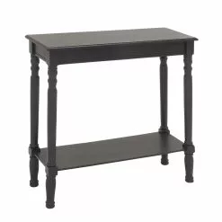 Grayson Lane 32-in X 32-in Wood Rustic Console Table - Black -GRAYSON LANE SHOP 330858927 AlternateImage5