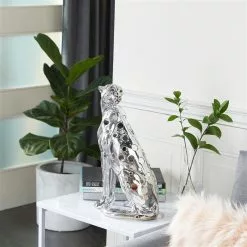 Grayson Lane 16-in X 7-in Glam Sculpture Silver Polystone Leopard -GRAYSON LANE SHOP 330858951 AlternateImage1