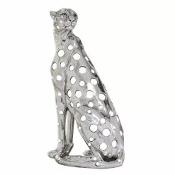 Grayson Lane 16-in X 7-in Glam Sculpture Silver Polystone Leopard -GRAYSON LANE SHOP 330858951 MainImage 001