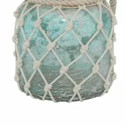 GRAYSON LANE SHOP 32 Grayson Lane 1 Candle Glass Lantern Coastal Candle Holder (Aquamarine)
