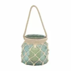 Grayson Lane 1 Candle Glass Lantern Coastal Candle Holder (Aquamarine) -GRAYSON LANE SHOP 330858957 AlternateImage5