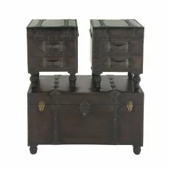 Grayson Lane 36-in X 16-in Traditional Storage Bench - Brown Wood