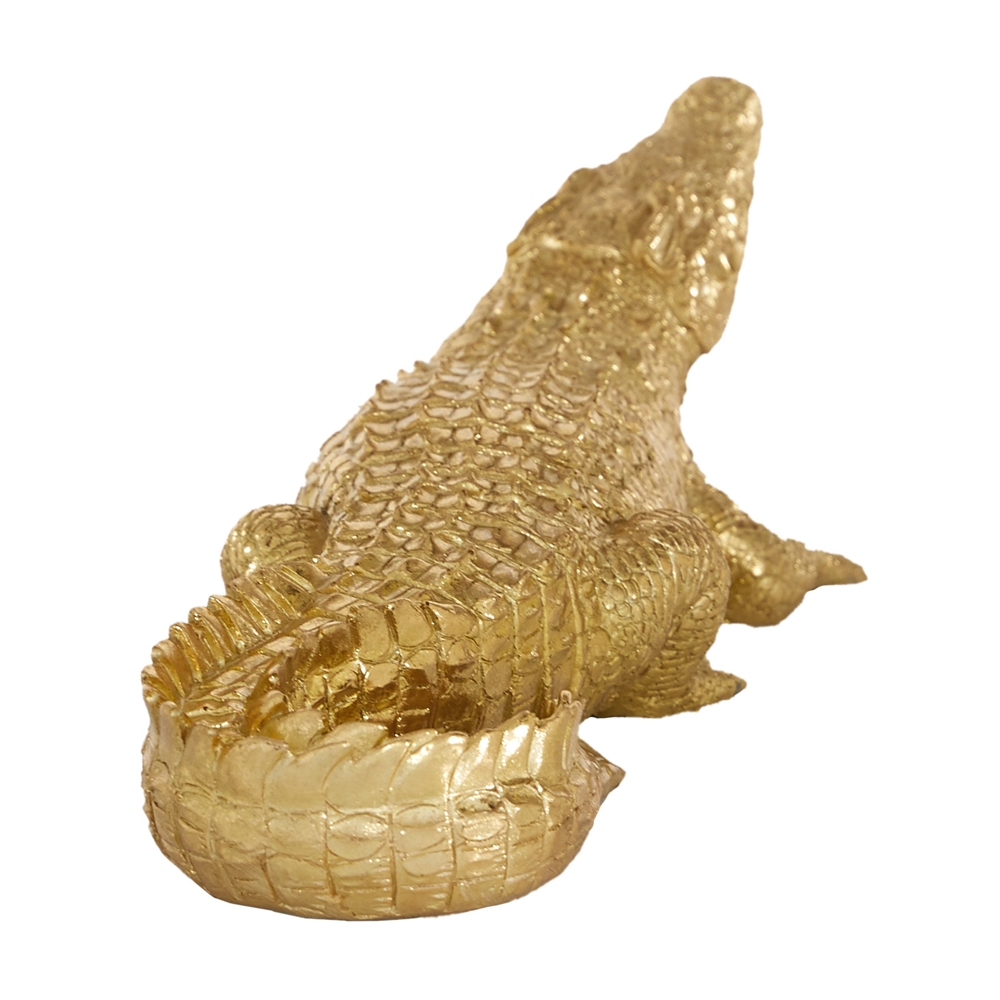 Grayson Lane 4-in X 16-in Traditional Sculpture Gold Polystone Crocodile 1 Grayson Lane 4-in X 16-in Traditional Sculpture Gold Polystone Crocodile
