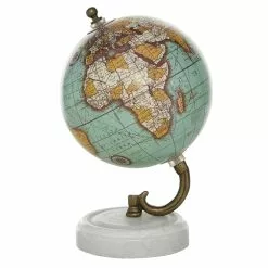 Grayson Lane 7-in X 5-in Modern Globe Aquamarine Marble And Wood