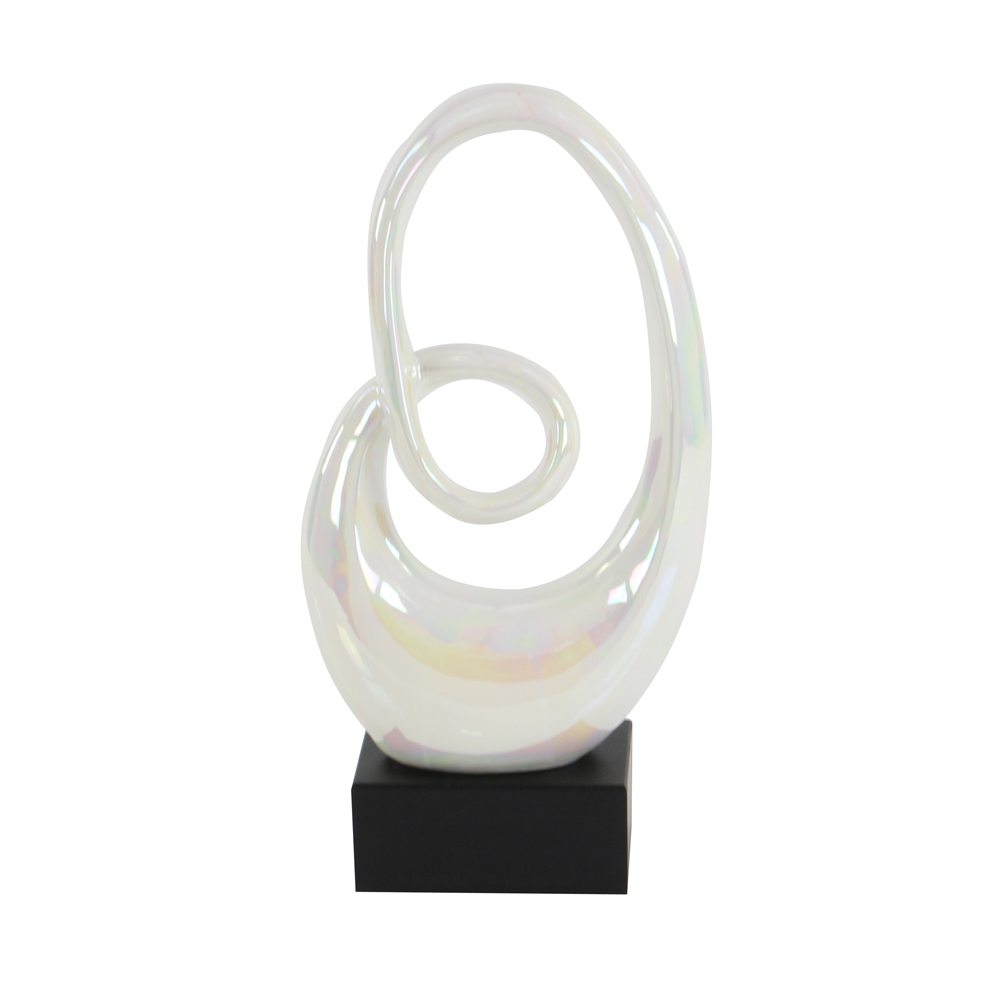 Grayson Lane 21-in X 10-in Modern Sculpture White Porcelain Abstract 2 Grayson Lane 21-in X 10-in Modern Sculpture White Porcelain Abstract - Image 2