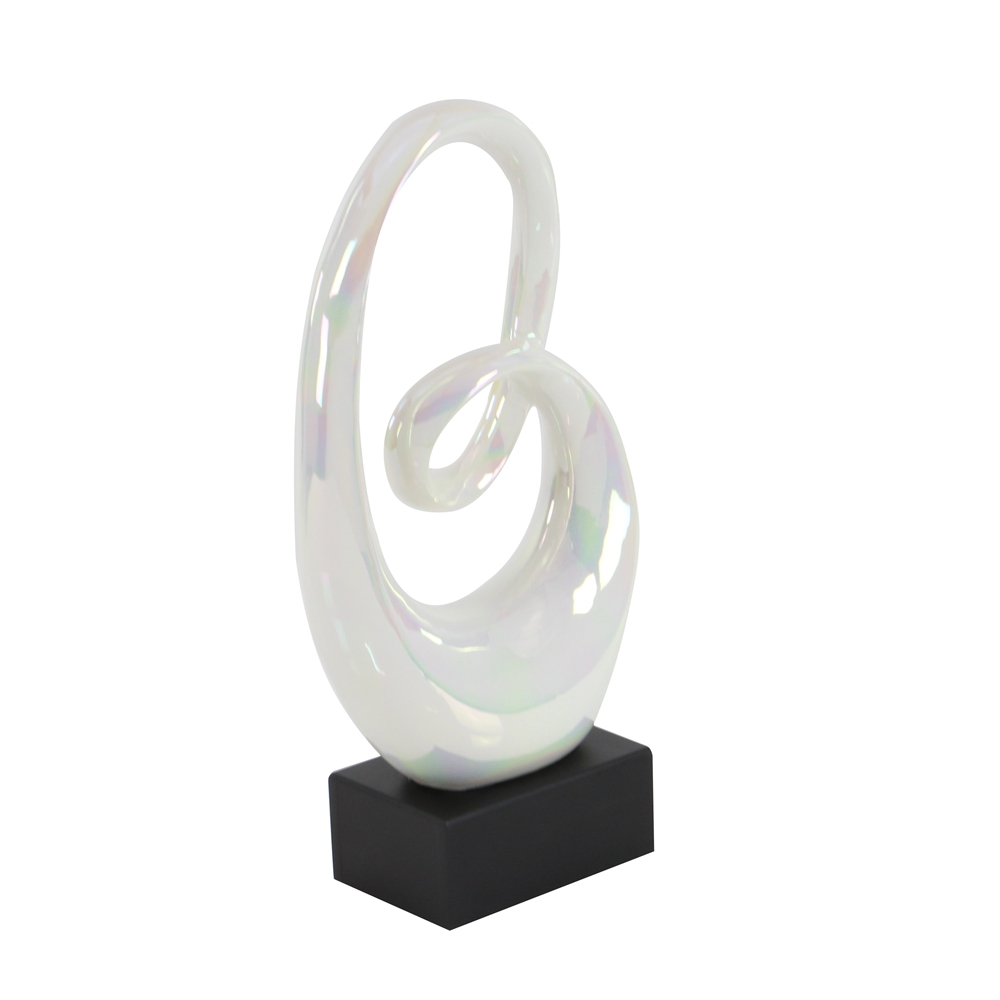 Grayson Lane 21-in X 10-in Modern Sculpture White Porcelain Abstract 4 Grayson Lane 21-in X 10-in Modern Sculpture White Porcelain Abstract - Image 4