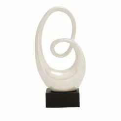 Grayson Lane 21-in X 10-in Modern Sculpture White Porcelain Abstract 7 Grayson Lane 21-in X 10-in Modern Sculpture White Porcelain Abstract -GRAYSON LANE SHOP 330859020 MainImage 001