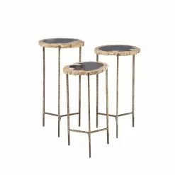 Grayson Lane 3-Piece Gold Wood Accent Table Set
