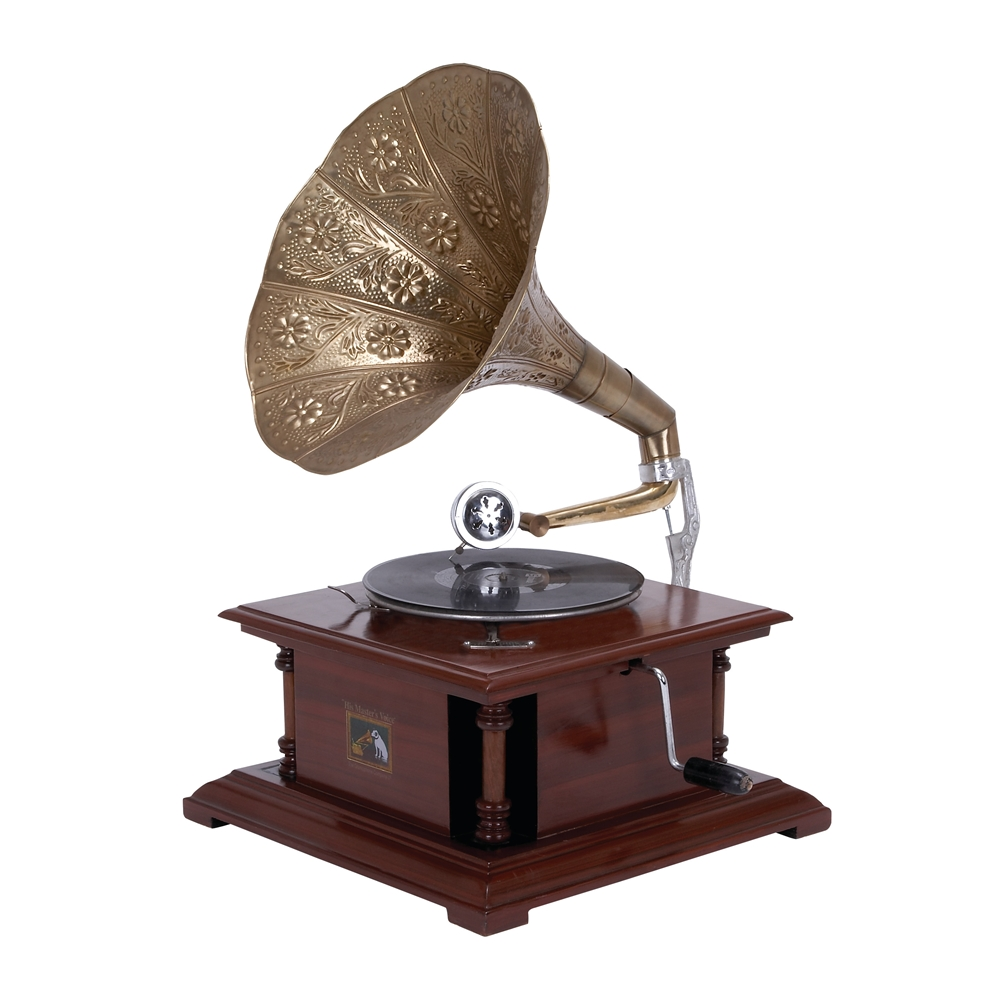 Grayson Lane Brown Wood And Metal Gramophone 2 Grayson Lane Brown Wood And Metal Gramophone - Image 2
