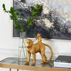 Grayson Lane Eclectic Gold Resin Monkey Sculpture -GRAYSON LANE SHOP 330859657 AlternateImage1