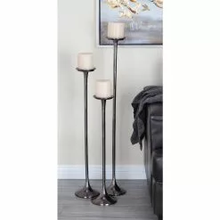 Grayson Lane Grey Metal Taper Candle Holder - Set Of 3 13 Grayson Lane Grey Metal Taper Candle Holder - Set Of 3 -GRAYSON LANE SHOP 330859659 AlternateImage2