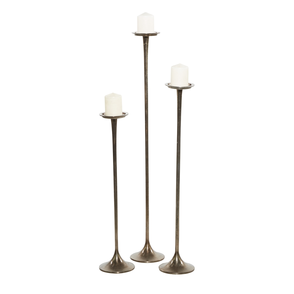 Grayson Lane Grey Metal Taper Candle Holder - Set Of 3 5 Grayson Lane Grey Metal Taper Candle Holder - Set Of 3 - Image 5