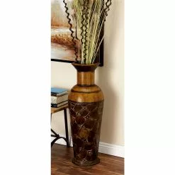 Grayson Lane Brown Metal Vases - Set Of 3