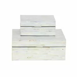 Grayson Lane White Shell Boxes - Set Of 2 -GRAYSON LANE SHOP 330859713 AlternateImage5