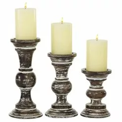 Grayson Lane Country Cottage Pillar Candle Holder - Set Of 3