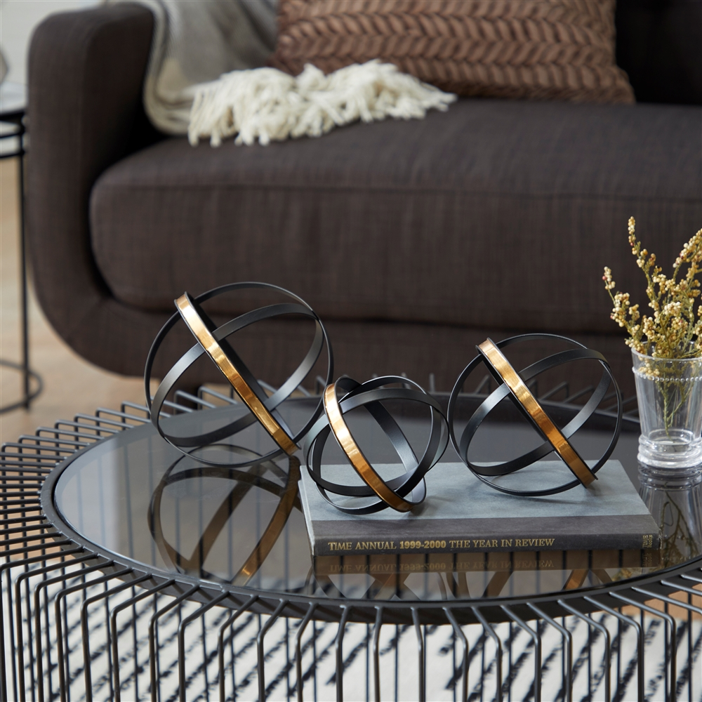 Grayson Lane Black Metal Sculptures - Set Of 3 4 Grayson Lane Black Metal Sculptures - Set Of 3 - Image 4