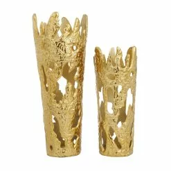 Grayson Lane Gold Aluminum Vases - Set Of 2 -GRAYSON LANE SHOP 330859821 AlternateImage4