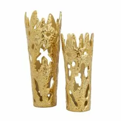 Grayson Lane Gold Aluminum Vases - Set Of 2 -GRAYSON LANE SHOP 330859821 MainImage 001