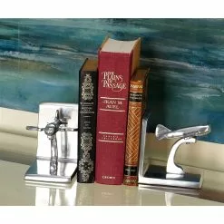 Grayson Lane Aluminum Plane Bookends - Set Of 2