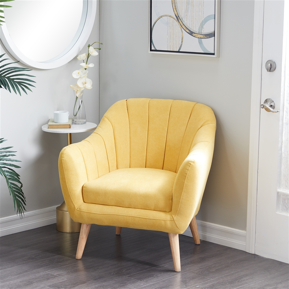 Grayson Lane Modern Yellow Polyester Blend Accent Chair 5 Grayson Lane Modern Yellow Polyester Blend Accent Chair - Image 5
