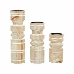 Grayson Lane Wooden Pillar Candle Holder - Set Of 3 -GRAYSON LANE SHOP 330859925 AlternateImage5