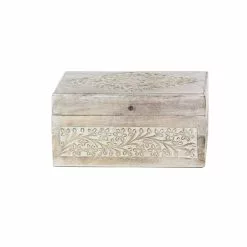 Grayson Lane Natural White Mango Wood Boxes - Set Of 3