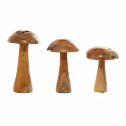 Grayson Lane Brown Teak Wood Mushroom Sculptures - Set Of 3 -GRAYSON LANE SHOP 330859957 AlternateImage4