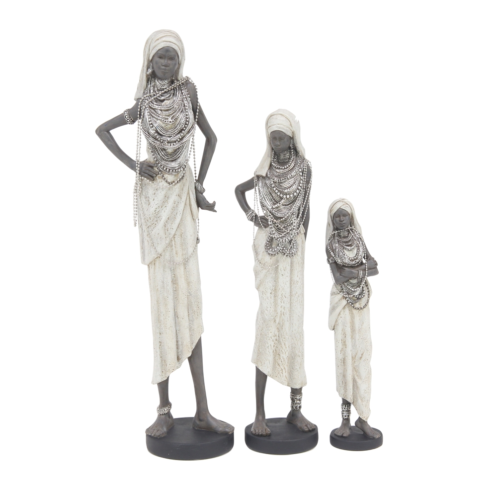 Grayson Lane White Polystone Women Sculptures - Set Of 3 2 Grayson Lane White Polystone Women Sculptures - Set Of 3 - Image 2
