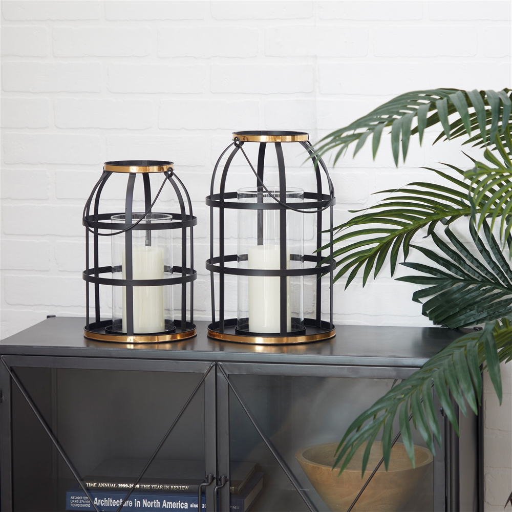 Grayson Lane Metal Lantern Candle Holder - Set Of 2 2 Grayson Lane Metal Lantern Candle Holder - Set Of 2 - Image 2