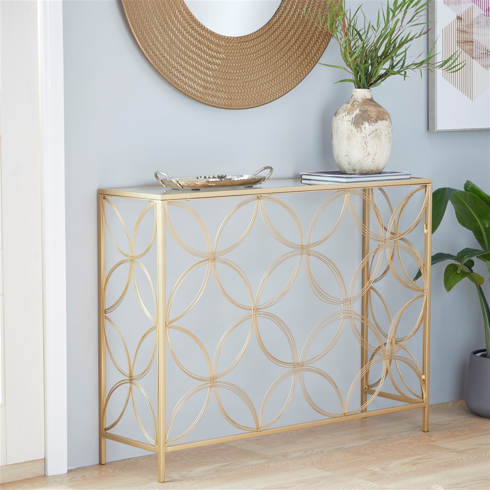 Grayson Lane Gold Modern Console Table 6 Grayson Lane Gold Modern Console Table - Image 6