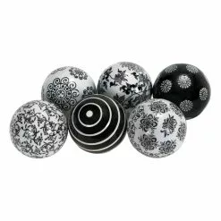 Grayson Lane Black And White Ceramic Vase Fillers - Set Of 6