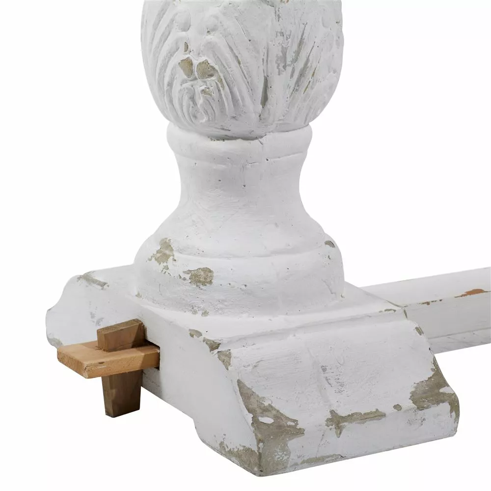 Grayson Lane Grayson Lane 29-in X 59-in Vintage Console Table - White Wood 4 Grayson Lane Grayson Lane 29-in X 59-in Vintage Console Table - White Wood - Image 4