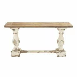 Grayson Lane Grayson Lane 29-in X 59-in Vintage Console Table - White Wood 7 Grayson Lane Grayson Lane 29-in X 59-in Vintage Console Table - White Wood -GRAYSON LANE SHOP 330861403 MainImage 001