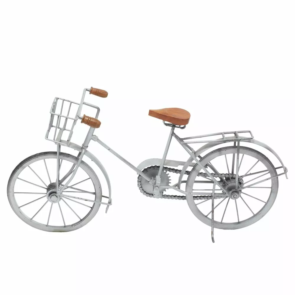 Grayson Lane 10-in X 19-in Bicycle Vintage Sculpture - Silver Metal 6 Grayson Lane 10-in X 19-in Bicycle Vintage Sculpture - Silver Metal - Image 6