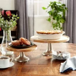 Grayson Lane Set Of 3 10-in, 12-in, 14-in Brown Natural Cake Stand - Mango Wood -GRAYSON LANE SHOP 330861541 AlternateImage1
