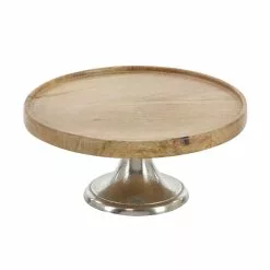 Grayson Lane Set Of 3 10-in, 12-in, 14-in Brown Natural Cake Stand - Mango Wood