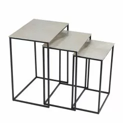 Grayson Lane Set Of 3 25-in, 22-in, 20-in Glam Accent Table - Black Aluminum