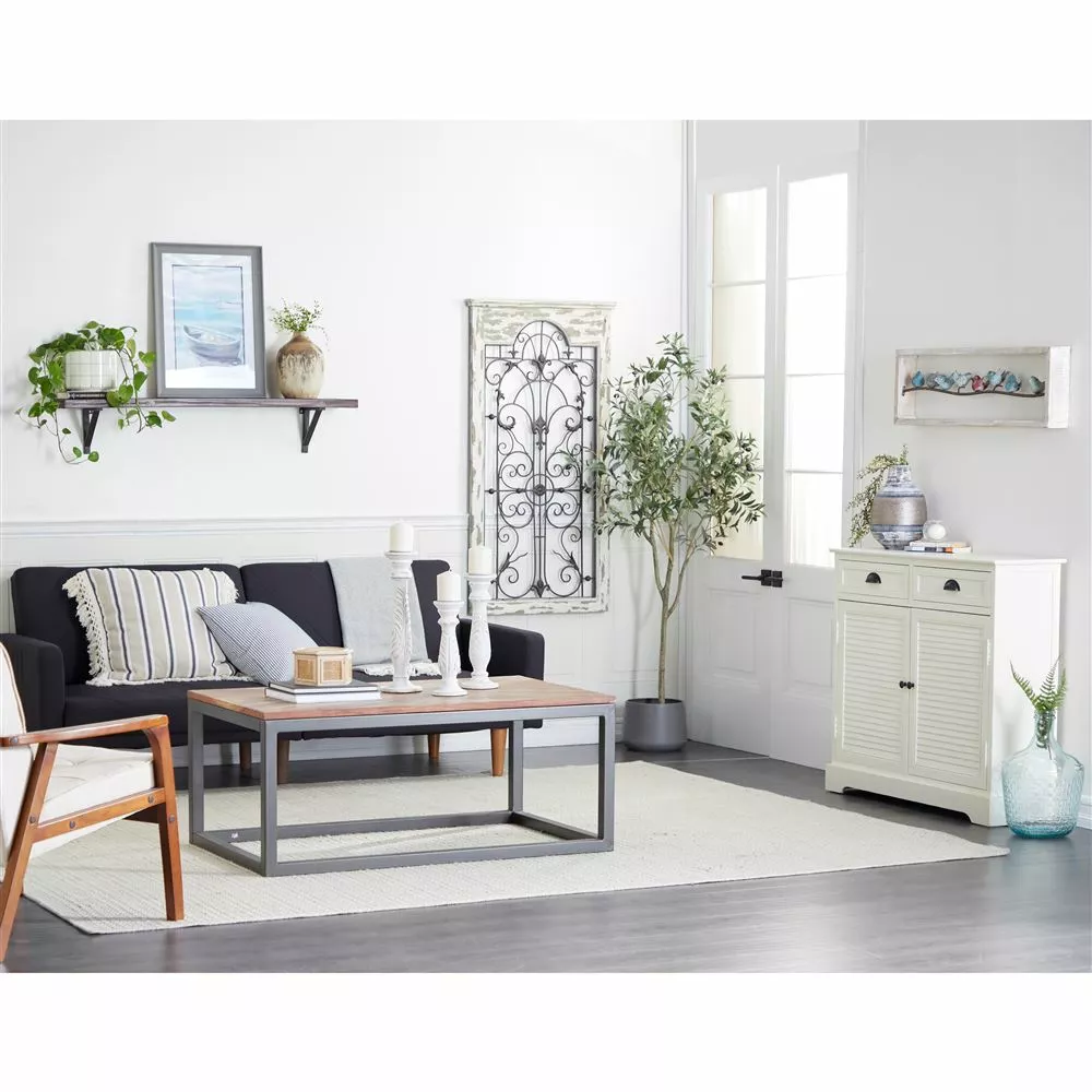 Grayson Lane 42-in X 16-in Modern Coffee Table - Brown Metal 7 Grayson Lane 42-in X 16-in Modern Coffee Table - Brown Metal - Image 7